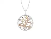Bevilles Jewellery Sterling Silver Diamond Set Mum Tree of Life Necklace offer