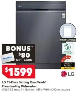 Harvey Norman LG 15-Place Setting QuadWash Freestanding Dishwasher offer