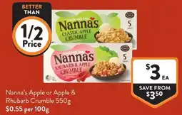 Foodworks Nanna's Apple or Apple & Rhubarb Crumble offer