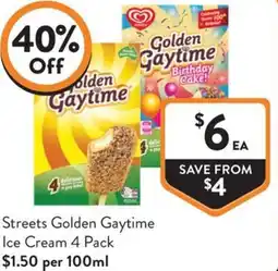 Foodworks Streets Golden Gaytime Ice Cream offer