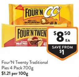 Foodworks Four'N Twenty Traditional Pies offer