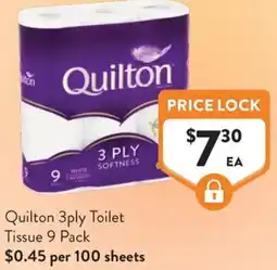 Foodworks Quilton 3ply Toilet Tissue offer