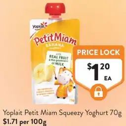 Foodworks Yoplait Petit Miam Squeezy Yoghurt offer