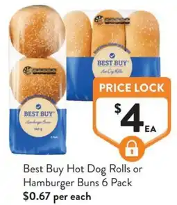 Foodworks Best Buy Hot Dog Rolls or Hamburger Buns offer