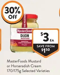 Foodworks MasterFoods Mustard or Horseradish Cream offer