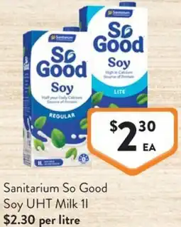 Foodworks Sanitarium So Good Soy UHT Milk offer