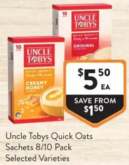 Foodworks Uncle Tobys Quick Oats offer