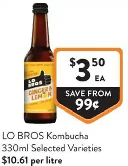 Foodworks LO BROS Kombucha offer