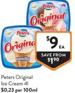 Foodworks Peters Original Ice Cream offer