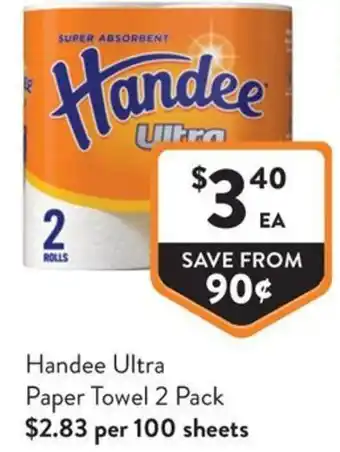 Foodworks Handee Ultra Paper Towel offer