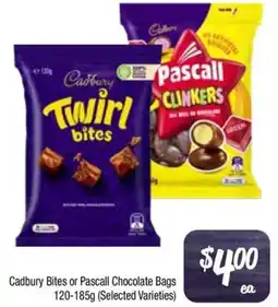 Foodworks Cadbury Bites or Pascall Chocolate Bags offer