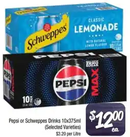 Foodworks Pepsi or Schweppes Drinks offer
