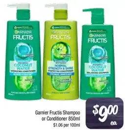 Foodworks Garnier Fructis Shampoo or Conditioner offer
