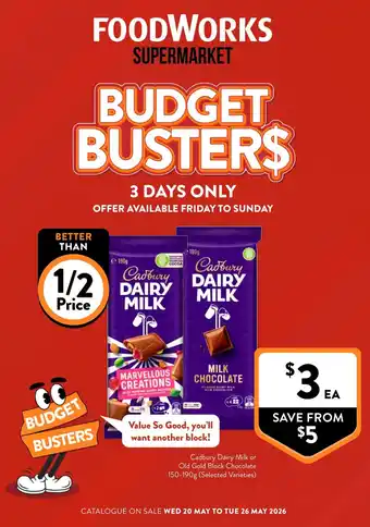 Cadbury Dairy Milk or Old Gold Block Chocolate