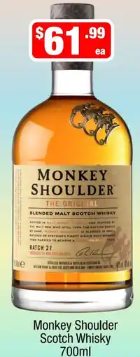 Liquor Stax Monkey Shoulder Scotch Whisky offer