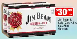 Liquor Stax Jim Beam & Cola / Zero 4.8% offer