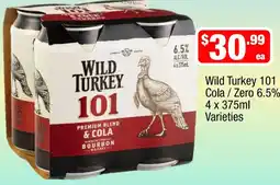 Liquor Stax Wild Turkey 101 Cola/Zero 6.5% offer