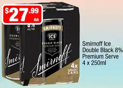 Liquor Stax Smirnoff Ice Double Black 8% Premium Serve offer