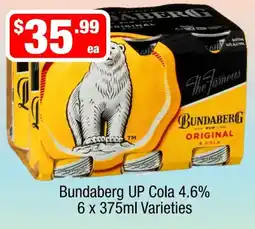 Liquor Stax Bundaberg UP Cola 4.6% offer