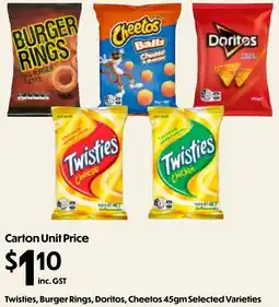 Campbells Wholesale Twisties, Burger Rings, Doritos, Cheetos offer