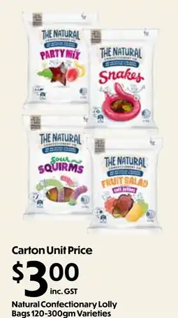 Campbells Wholesale Natural Confectionary Lolly Bags offer