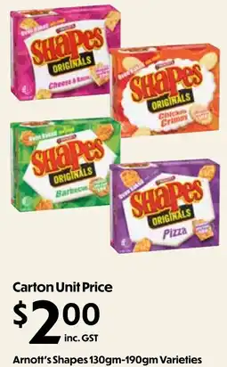 Campbells Wholesale Arnott's Shapes offer
