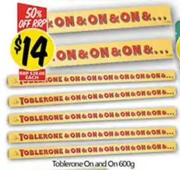 NQR Toblerone On and On offer