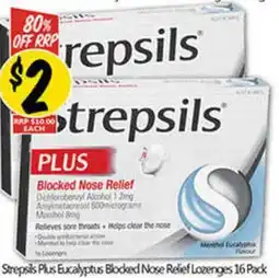 NQR Strepsils Plus Eucalyptus Blocked Nose Relief Lozenges offer