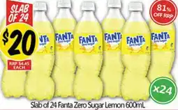 NQR Slab of 24 Fanta Zero Sugar Lemon offer