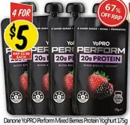 NQR Danone YoPRO Perform Mixed Berries Protein Yoghurt offer