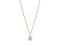 Bevilles Jewellery Yellow Stainless Steel Puff Pear Crystal Necklace offer