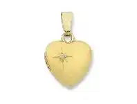 Bevilles Jewellery 9ct Yellow Gold Heart Locket Pendant with Diamond Star offer