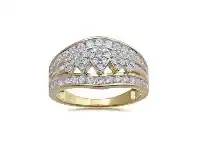 Bevilles Jewellery 9ct Yellow Gold 1.00ct Diamond 5 Composite Marquise Ring offer