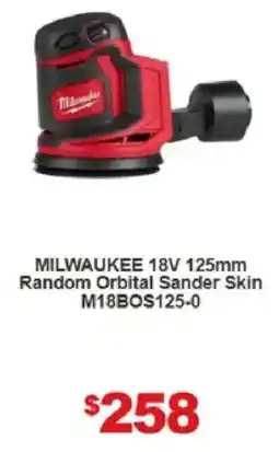 Total Tools MILWAUKEE 18V 125mm Random Orbital Sander Skin M18BOS125-0 offer