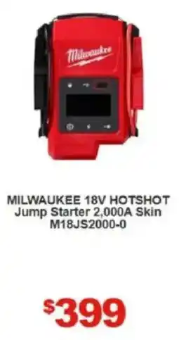 Total Tools MILWAUKEE 18V HOTSHOT Jump Starter 2,000A Skin M18JS2000-0 offer