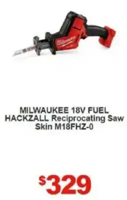 Total Tools MILWAUKEE 18V FUEL HACKZALL Reciprocating Saw Skin M18FHZ-0 offer
