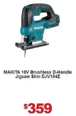 Total Tools MAKITA 18V Brushless D-Handle Jigsaw Skin DJV184Z offer