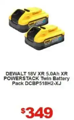 Total Tools DEWALT 18V XR 5.0Ah XR POWERSTACK Twin Battery Pack DCBP518H2-XJ offer