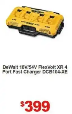 Total Tools DeWalt 18V/54V FlexVolt XR 4 Port Fast Charger DCB104-XE offer