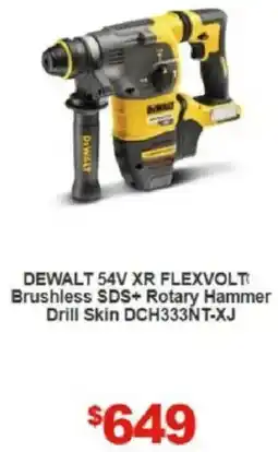 Total Tools DEWALT 54V XR FLEXVOLT Brushless SDS+ Rotary Hammer Drill Skin DCH333NT-XJ offer