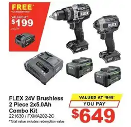 Total Tools FLEX 24V Brushless 2 Piece 2x5.0Ah Combo Kit offer