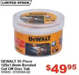 Total Tools DEWALT Bonded Cut Off Disc Tub offer