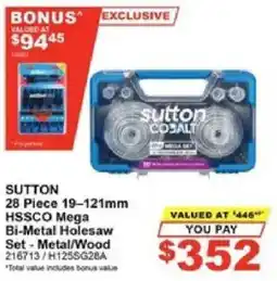 Total Tools SUTTON HSSCO Mega Bi-Metal Holesaw Set-Metal/Wood offer