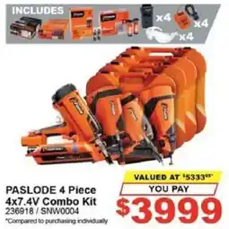 Total Tools PASLODE 4 Piece 4x7.4V Combo Kit offer