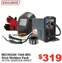 Total Tools MICHIGAN 130A MIG Stick Welders Pack offer