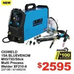 Total Tools Cigweld 15a bluevenom mig/tig/stick multi process welder offer