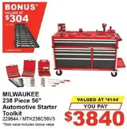Total Tools MILWAUKEE 238 Piece 56" Automotive Starter Toolkit offer
