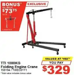 Total Tools TTI Folding Engine Crane offer