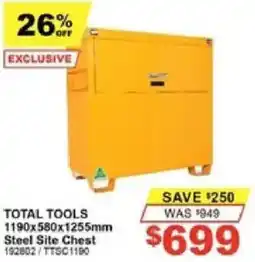 Total Tools TOTAL TOOLS 1190x580x1255mm Steel Site Chest offer