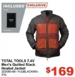 Total Tools TOTAL TOOLS 7.4V Men's Quilted Black Heated Jacket offer